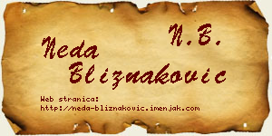 Neda Bliznaković vizit kartica